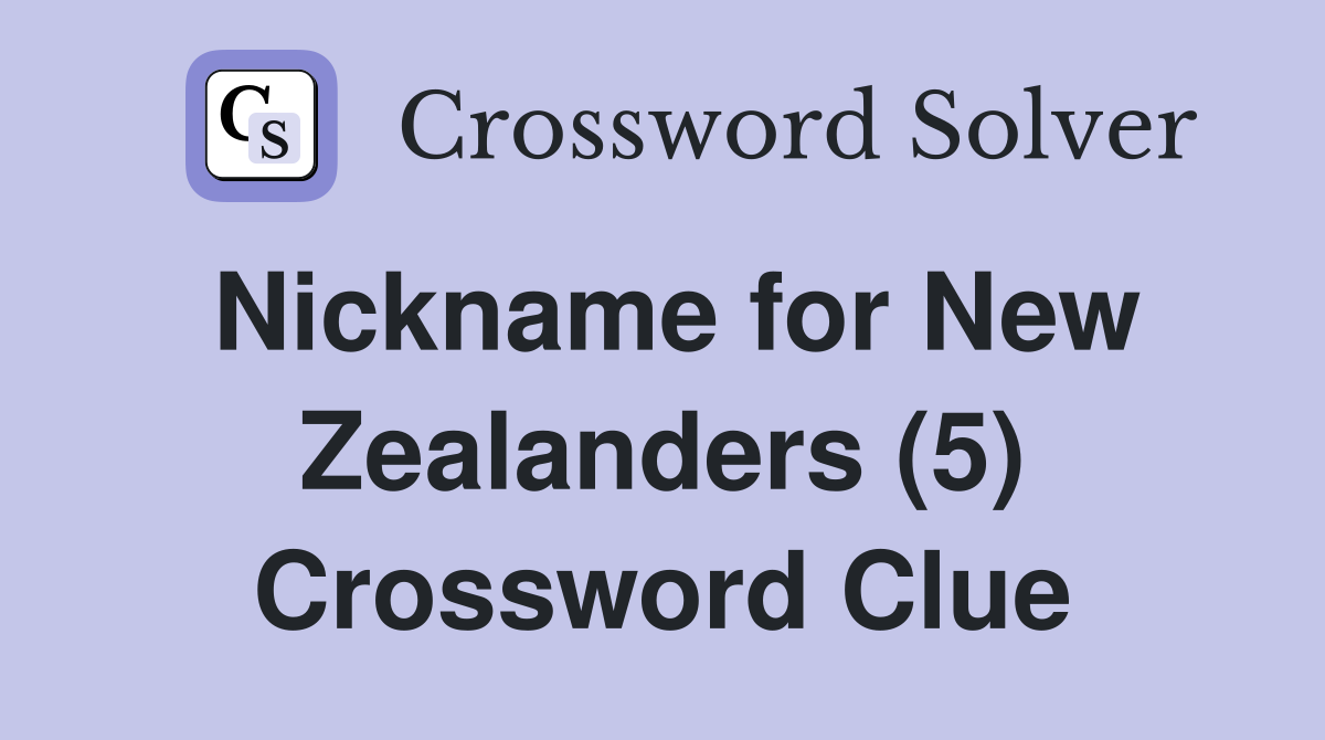 new zealanders nickname